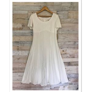 white flowy midi dress